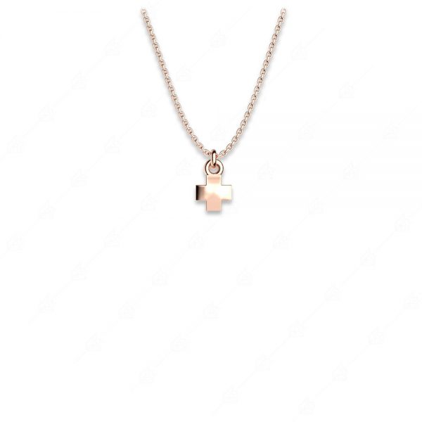 Distinctive cross necklace silver 925 rose gold plated