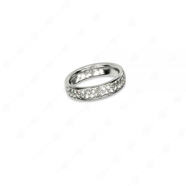 Delicate 925 silver wedding ring with white crystals