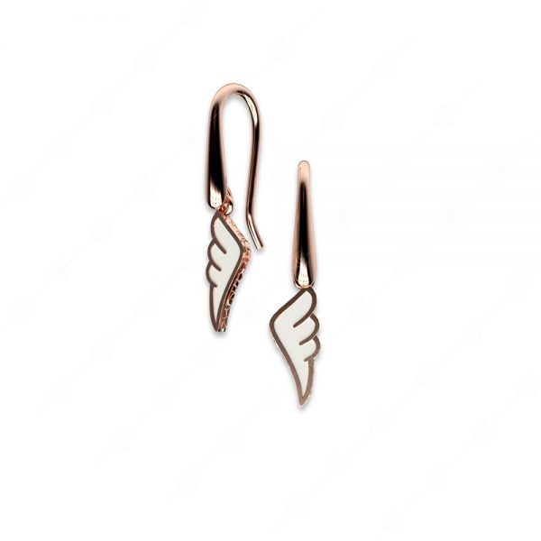 Earrings with white feather silver 925