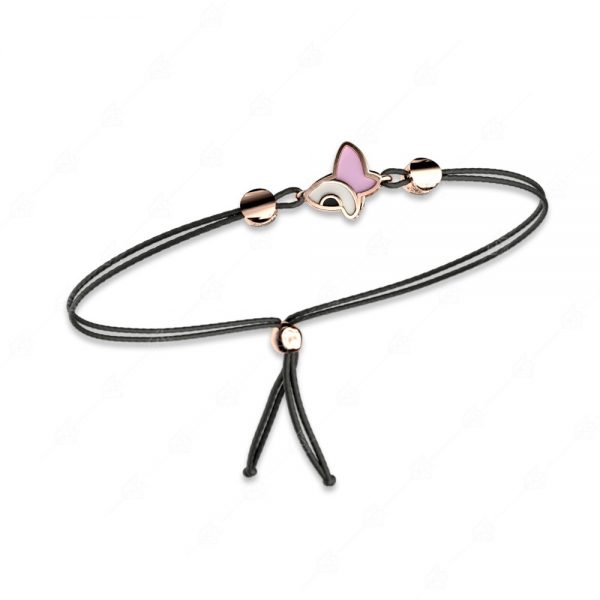 925 silver bracelet with butterfly and cord
