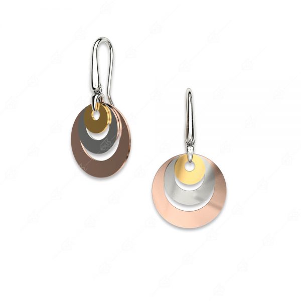 Earrings with triple round silver 925