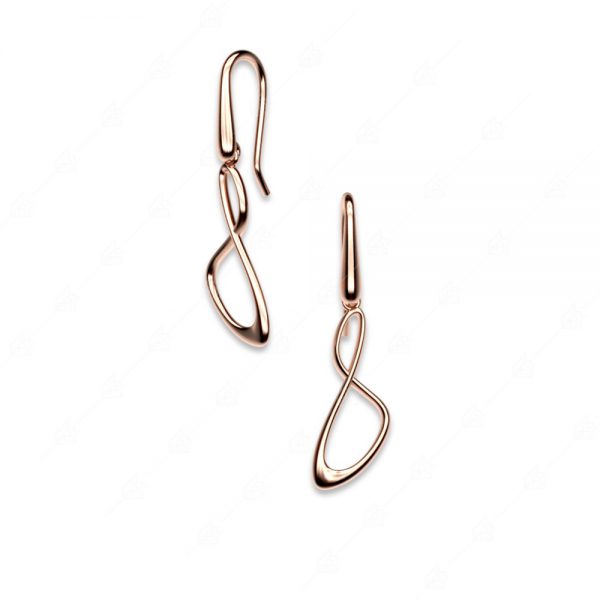 Earrings with infinite silver 925 rose gold plated