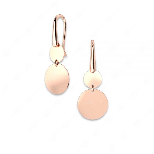 Earrings with two silver coins 925 rose gold plated