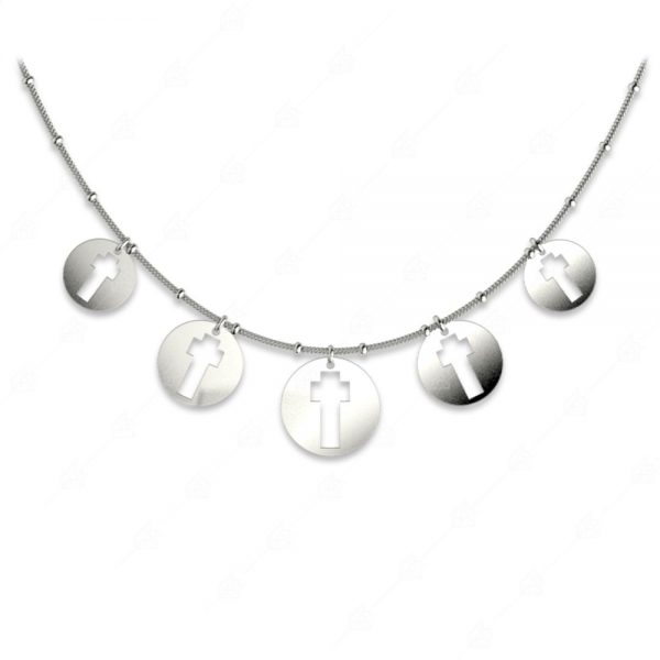 Impressive necklace with 925 silver crosses