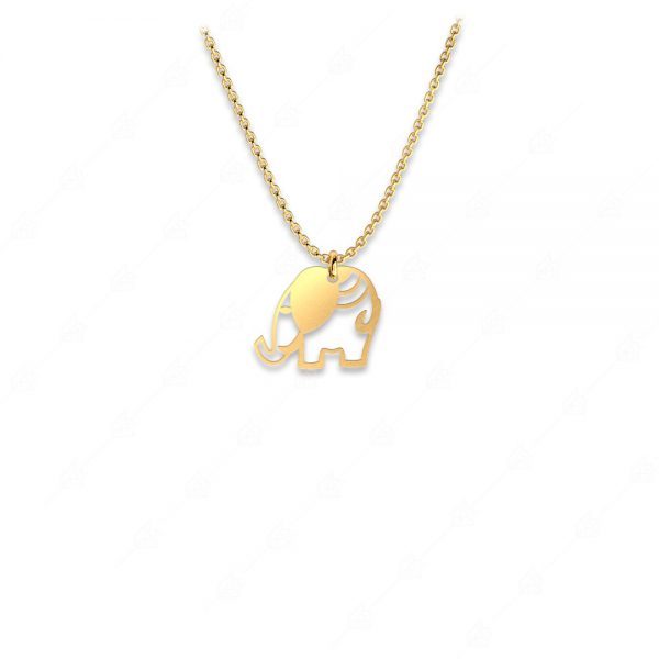 Elephant necklace silver 925 yellow gold plated
