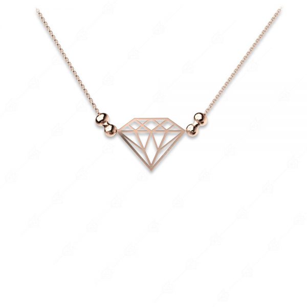Diamond necklace silver 925 rose gold plated