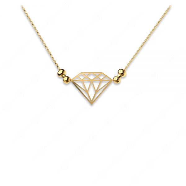 Diamond necklace silver 925 yellow gold plated