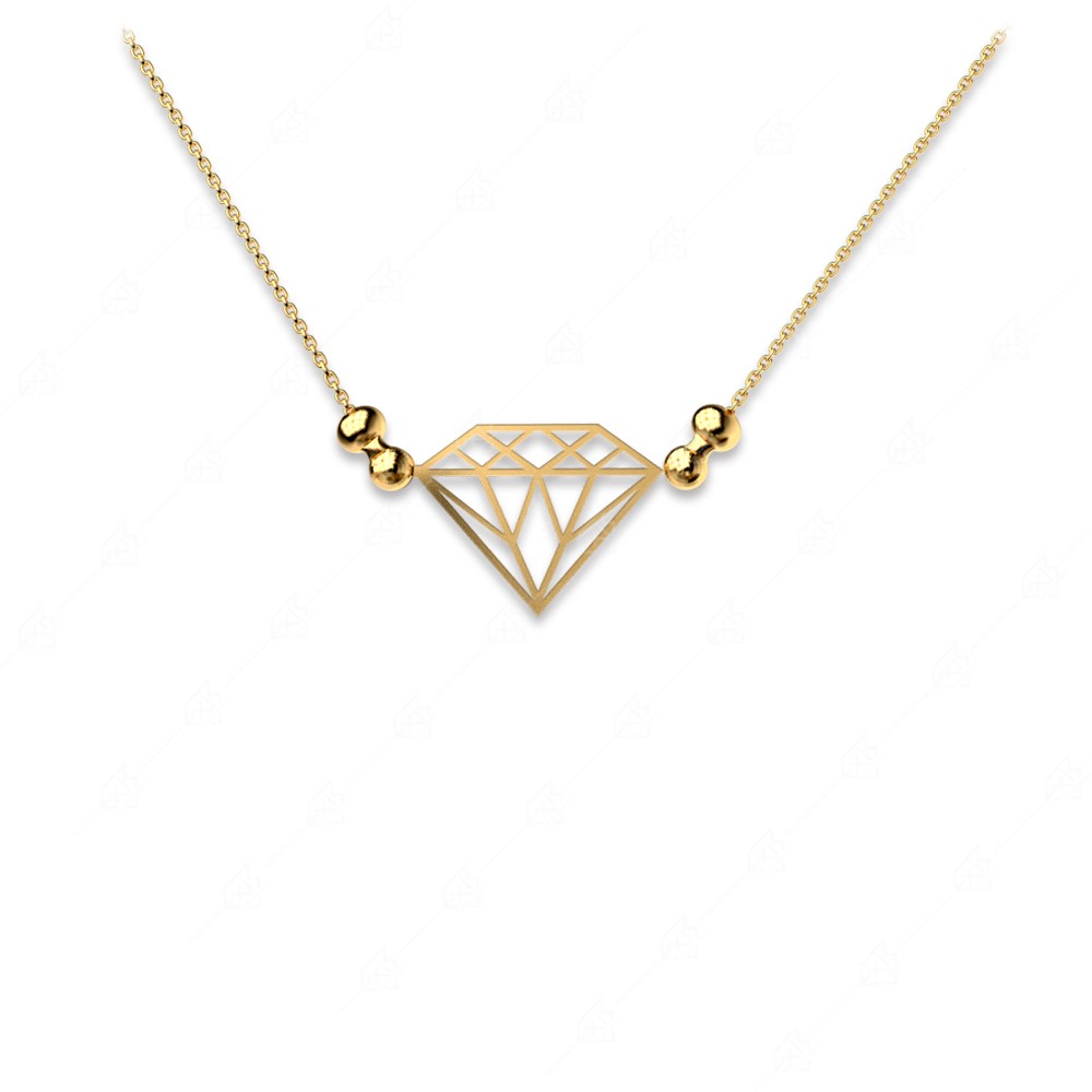 Diamond necklace silver 925 yellow gold plated