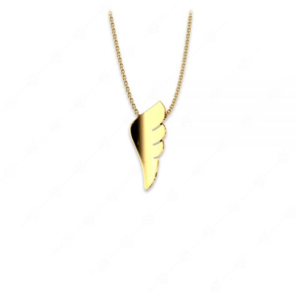 Feather necklace silver 925 yellow gold plated