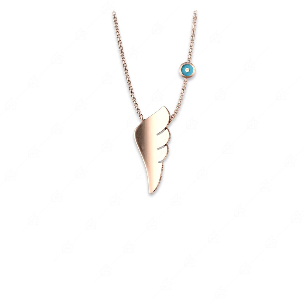 Feather necklace with 925 silver eye target
