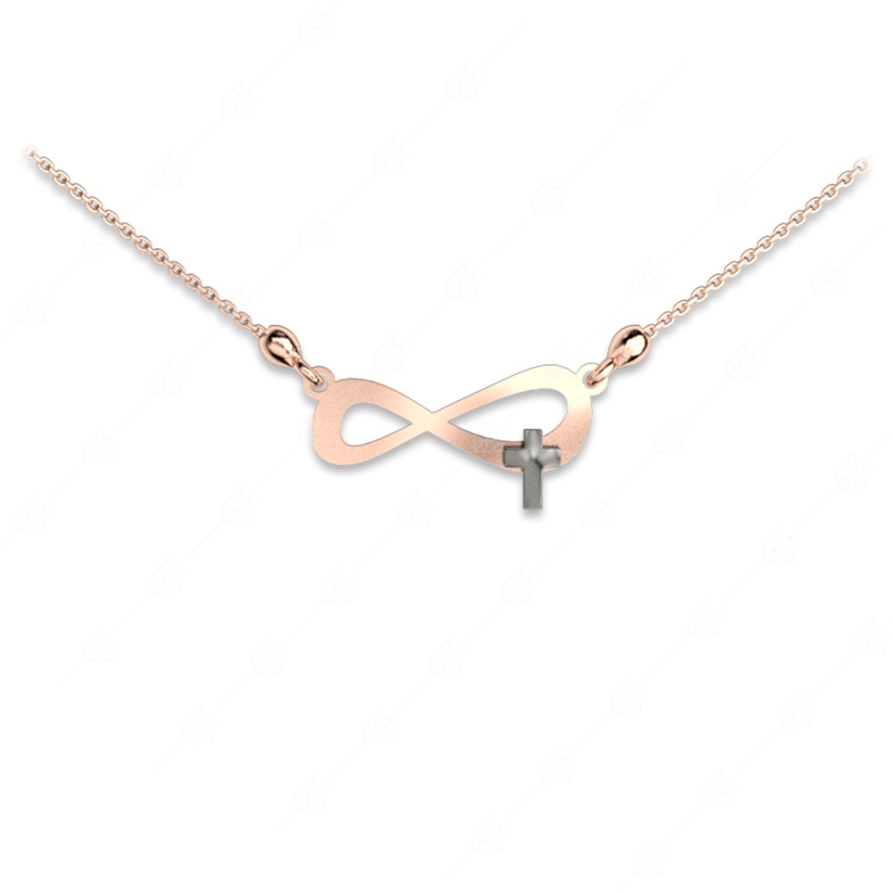 Infinity necklace with silver cross 925