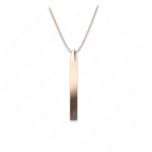 Necklace with elongated plate 925 silver gold plated