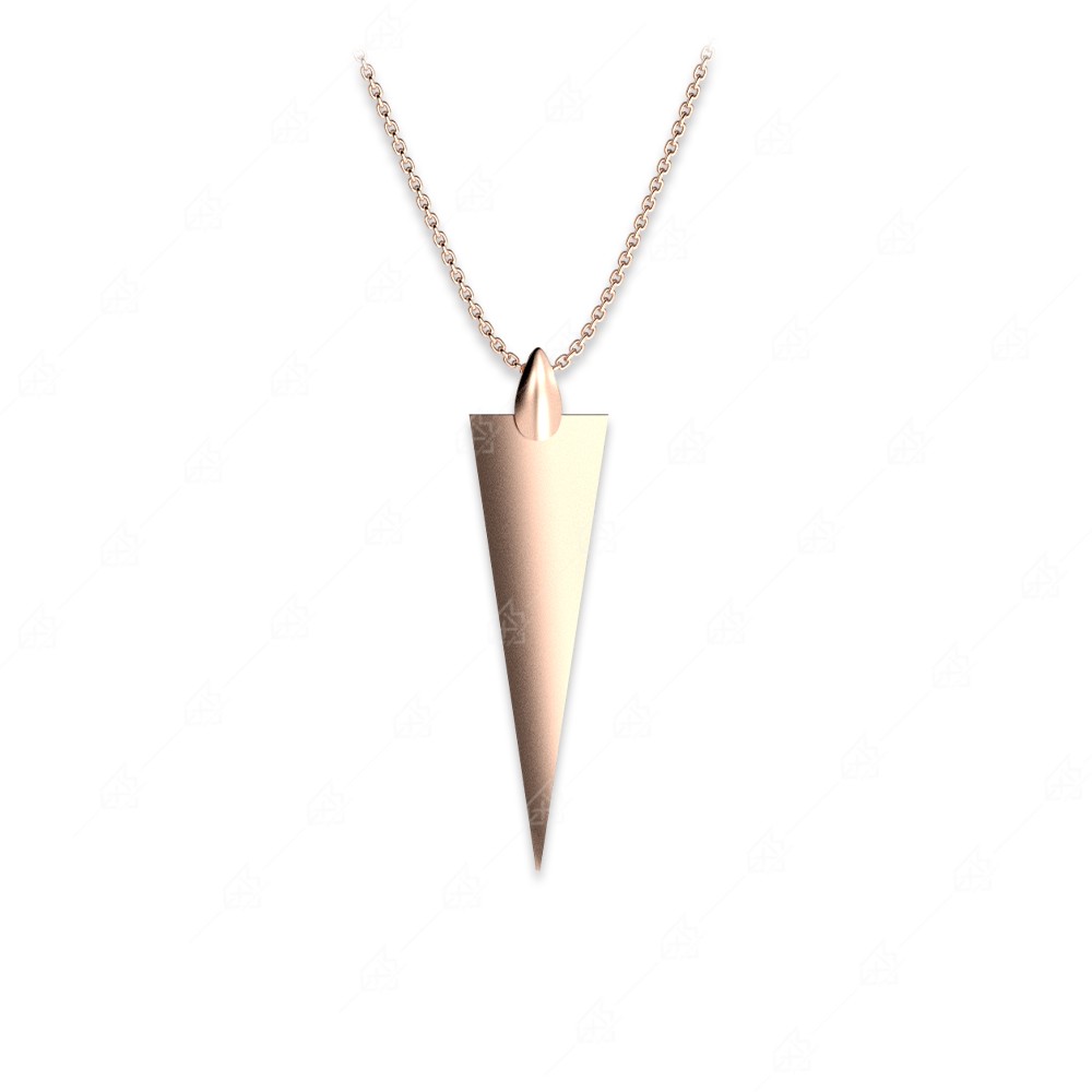 Necklace with triangular plate silver 925 rose gold plated