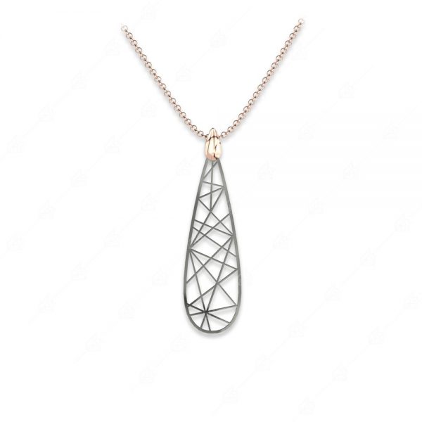 Necklace with special tear silver 925 rose gold plated
