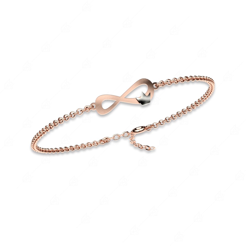Infinity bracelet with 925 silver crown