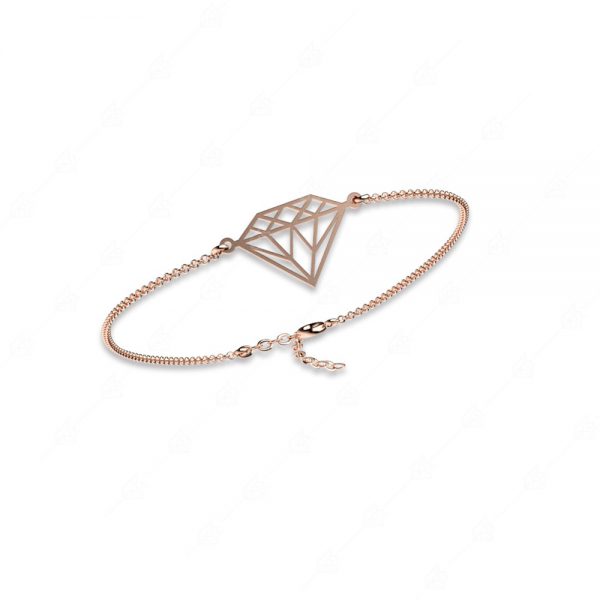 925 silver diamond bracelet with rose gold plating