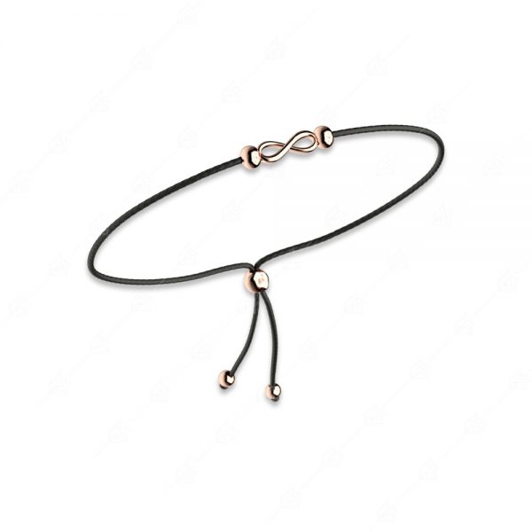 Infinity bracelet with 925 silver cord with rose gold plating