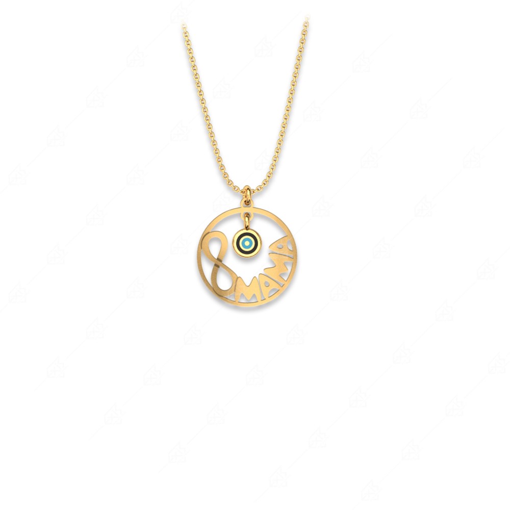 Necklace mom 925 silver gold plated with infinity and target eye