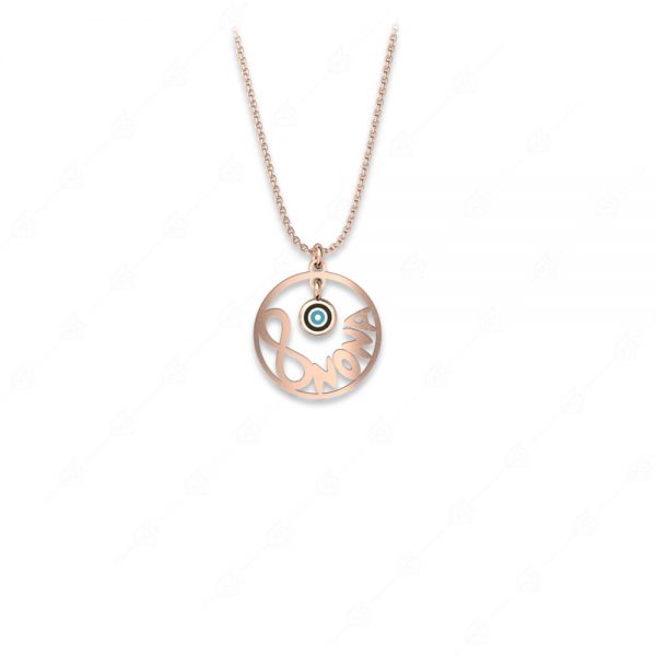 Godmother necklace 925 silver gold plated with infinity and target eye