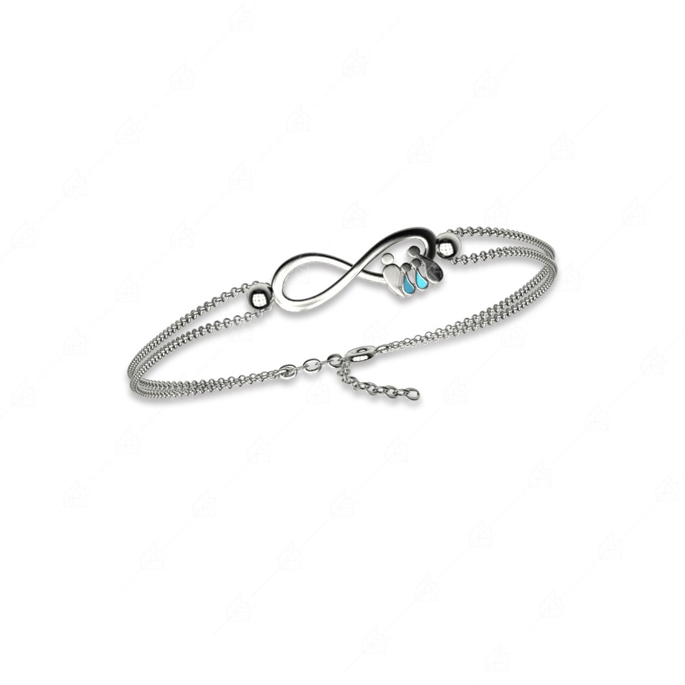 Infinity bracelet parents with two little boys 925 silver