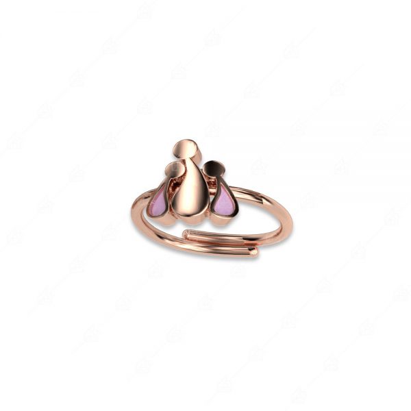 Mom ring with two little girls 925 silver
