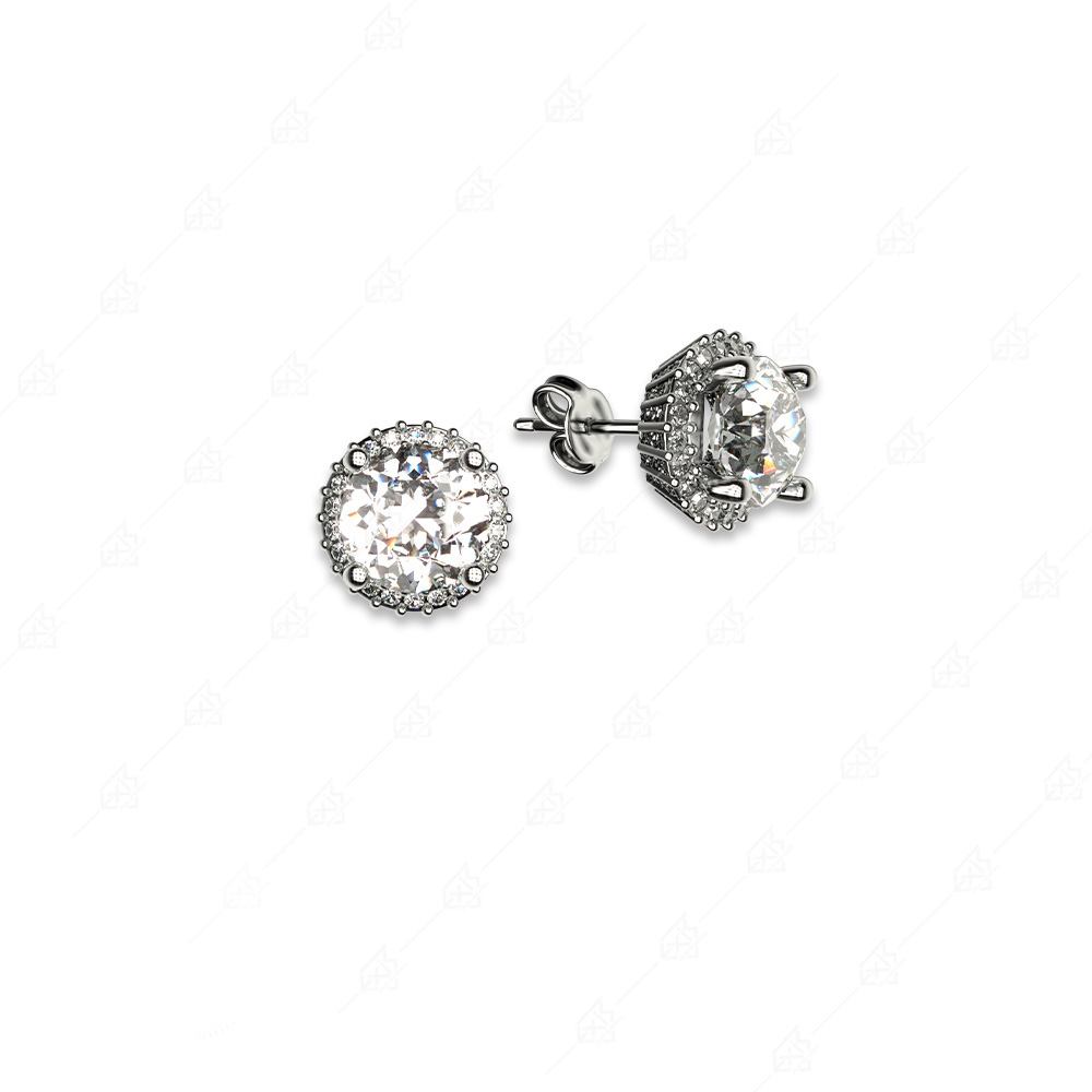 Nailed earrings rosettes silver 925