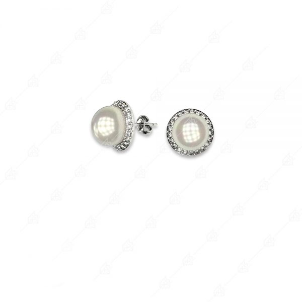 Nailed silver earrings 925 with pearls
