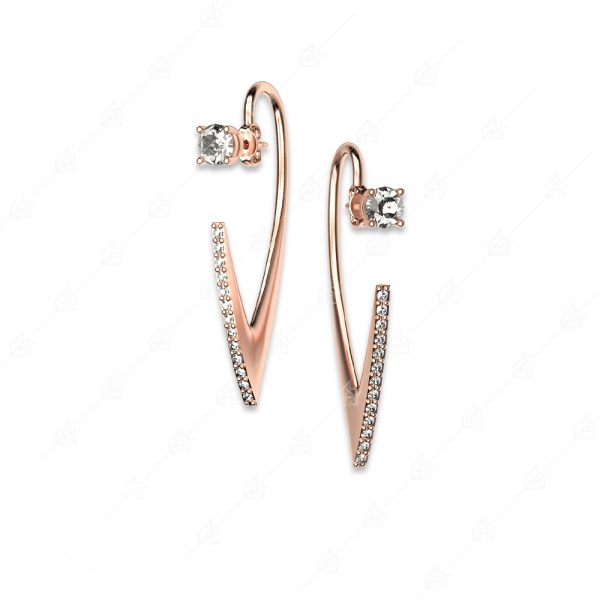 Special earrings silver 925 rose gold plated