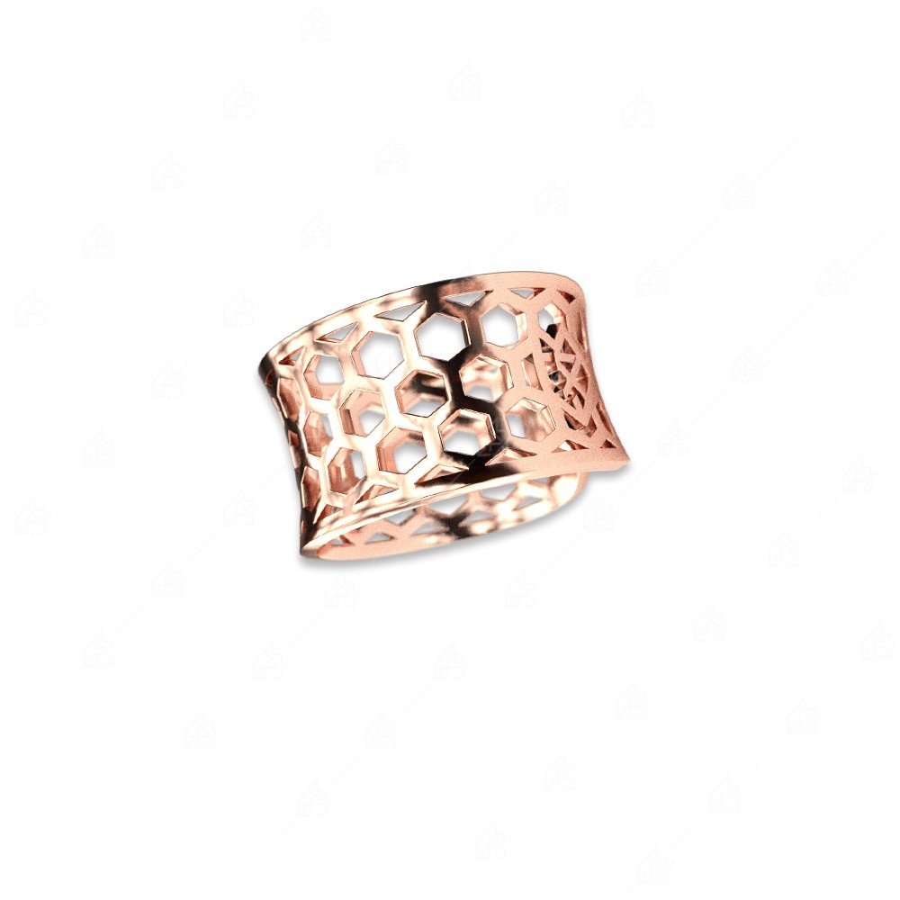 925 silver ring with rose gold plating