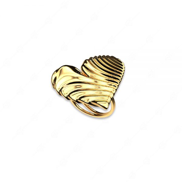 Heart ring silver 925 with yellow gold plating