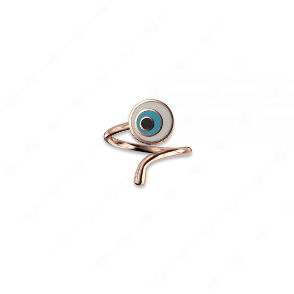 Ring with round eye silver 925 rose gold plated