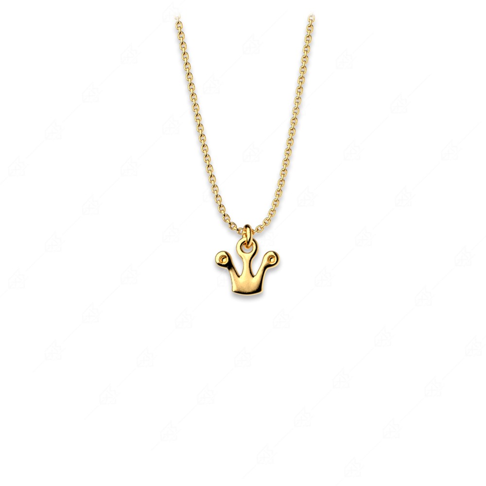 Distinctive 925 silver gold plated crown necklace