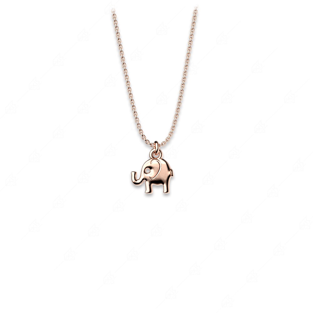 Distinctive elephant necklace silver 925 rose gold plated