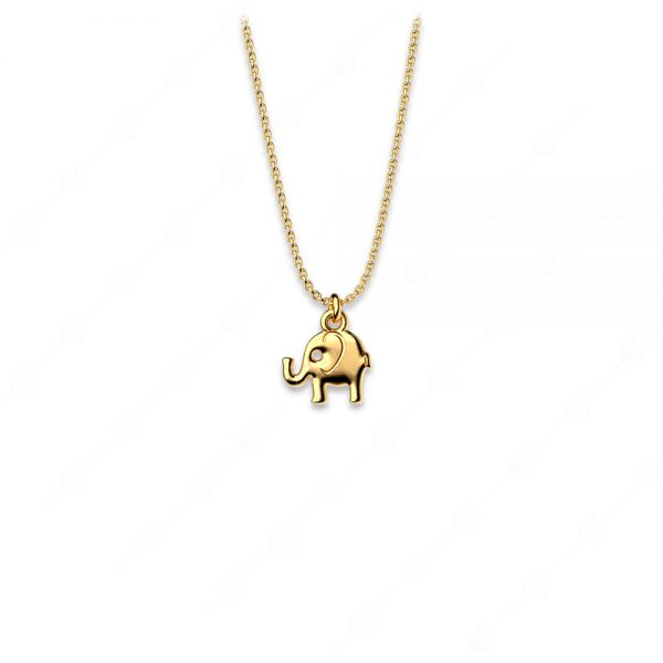 Distinctive elephant necklace silver 925 yellow gold plated