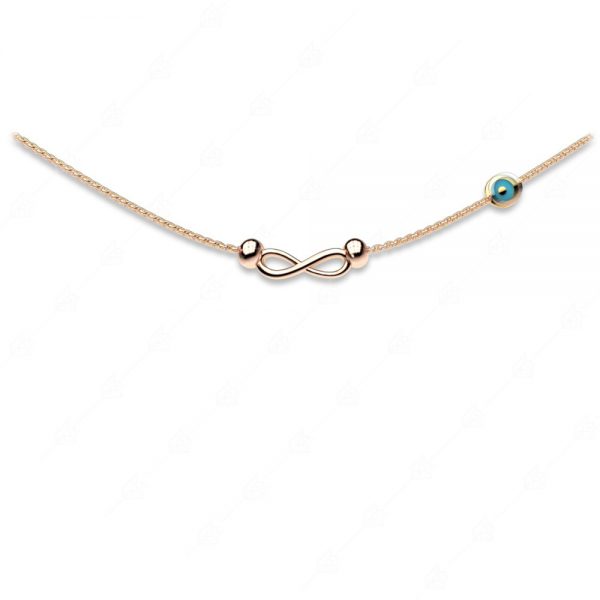 Infinity necklace with 925 rose gold plated silver eye