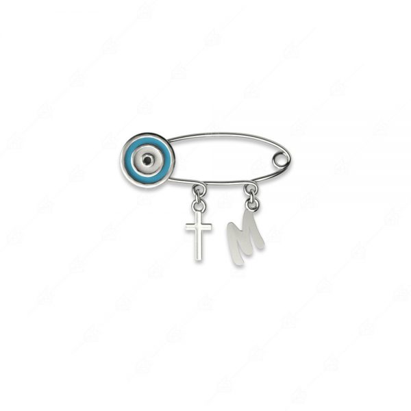 Target turquoise eye target with cross and 925 silver monogram