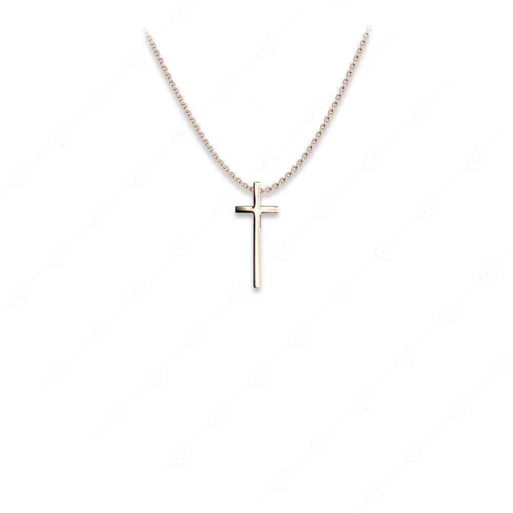 Delicate cross necklace silver 925 rose gold plated