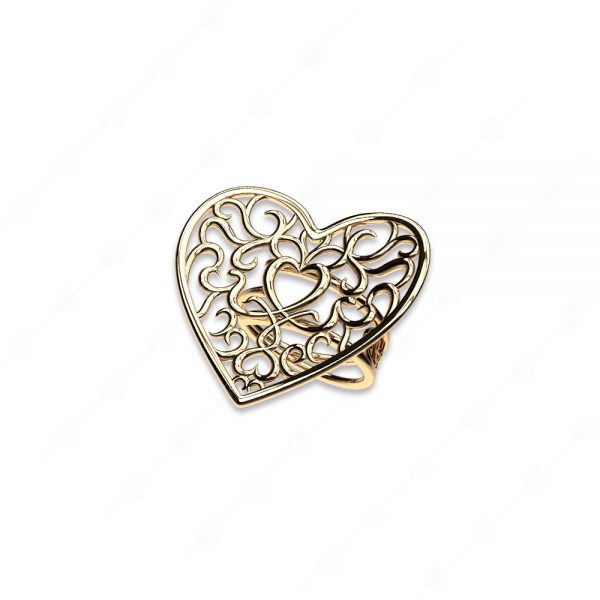 Ring heart silver 925 gold plated