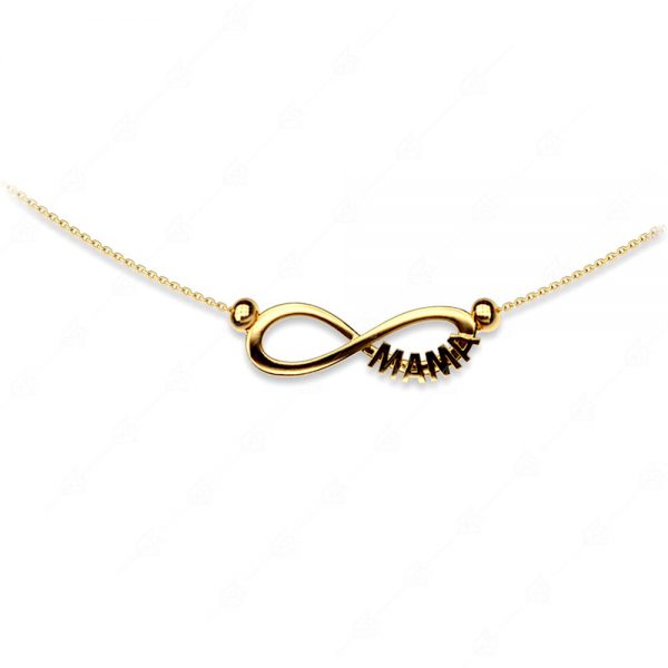 Mom necklace with infinite silver 925 yellow gold plated