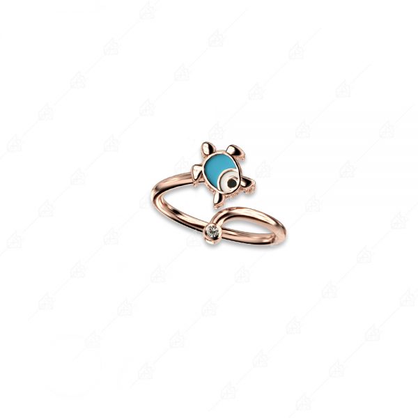 925 rose gold plated turtle ring