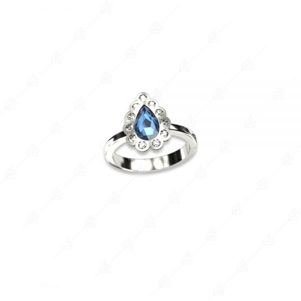 925 silver tear ring with crystals