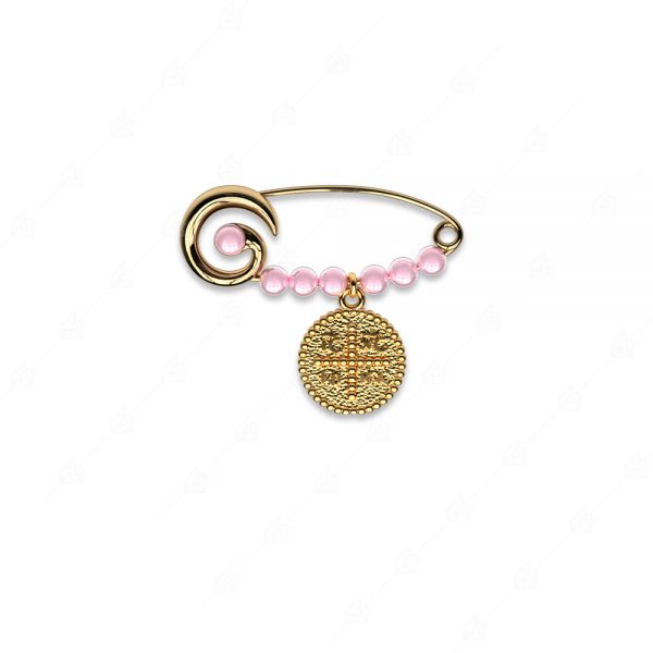Pink safety pin with eye and Constantine silver 925