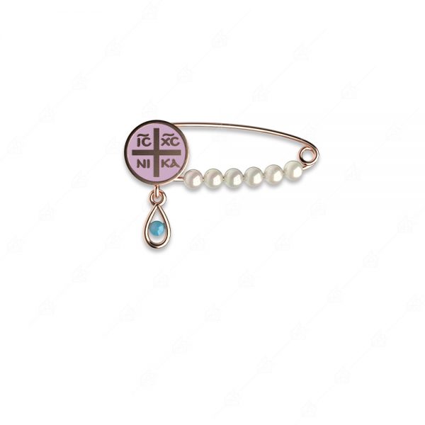 Constantine nanny with pink enamel and 925 silver teardrop