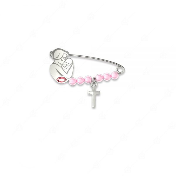 Pink mom nanny with 925 silver baby and cross