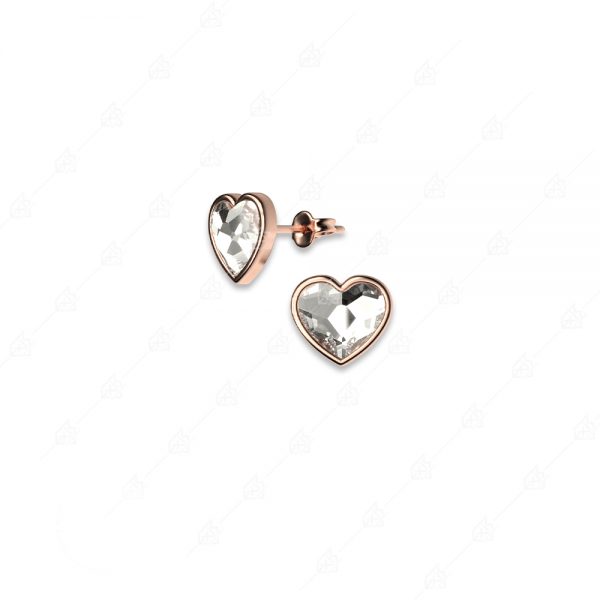 925 silver earrings with white hearts
