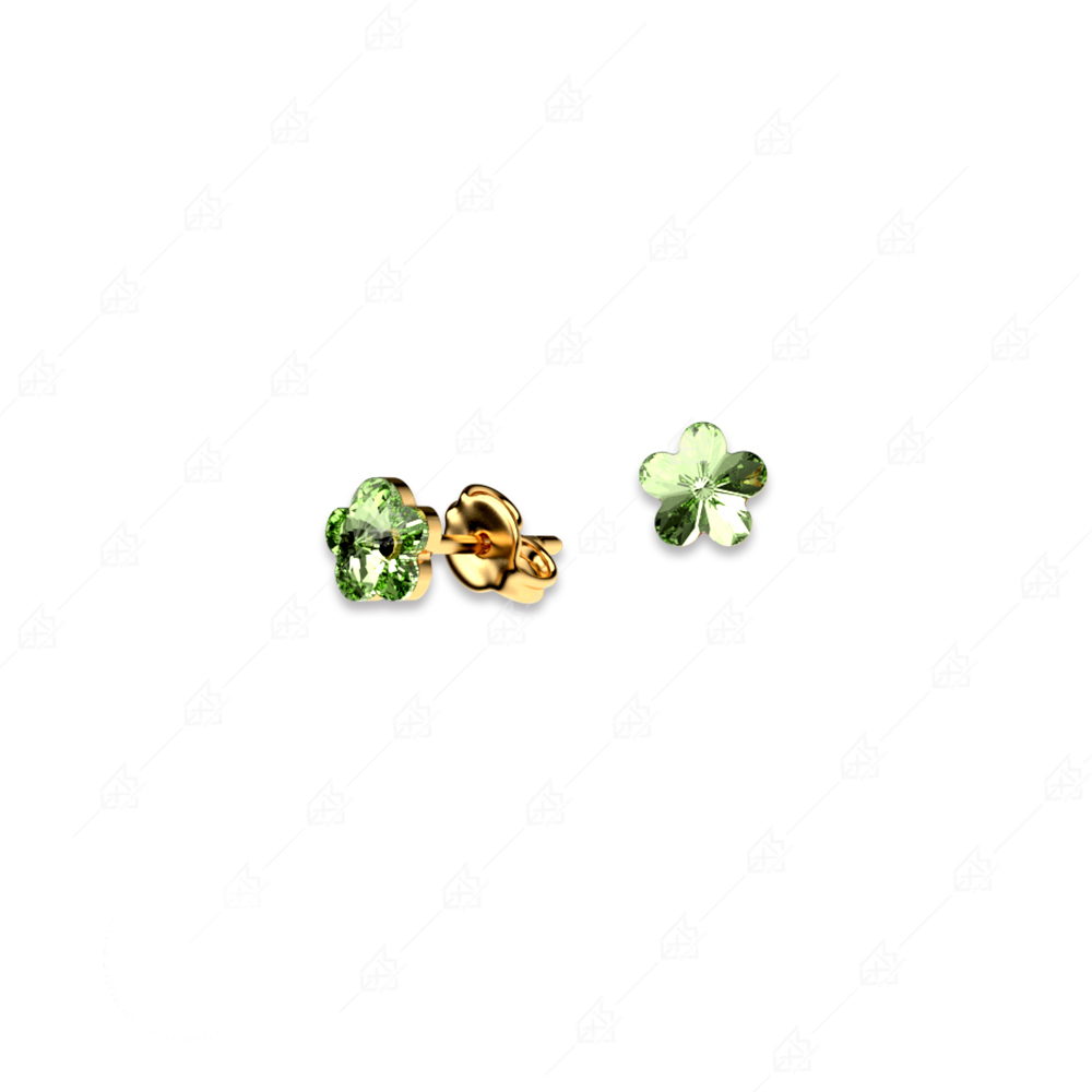 Earrings flowers green silver 925