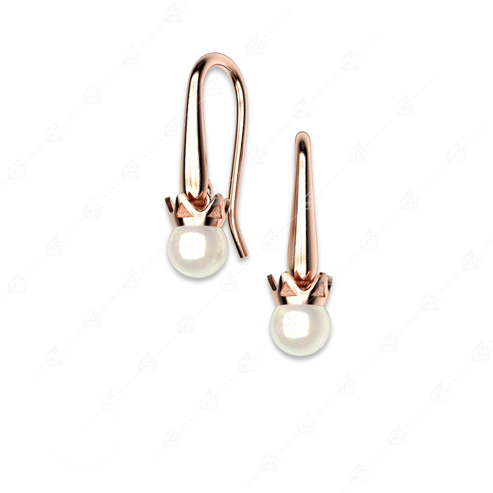 Pearl earrings with 925 silver crown