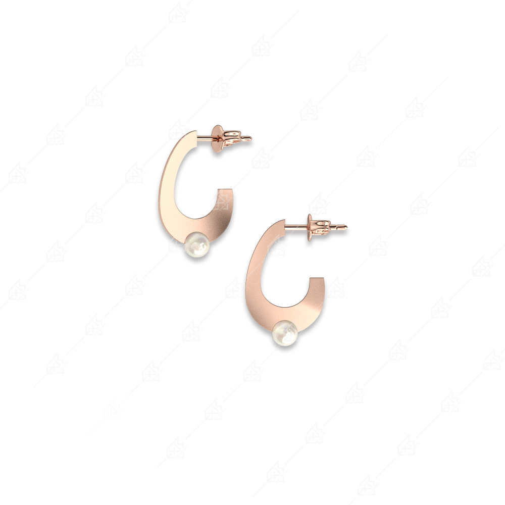 Oval earrings with 925 silver pearl