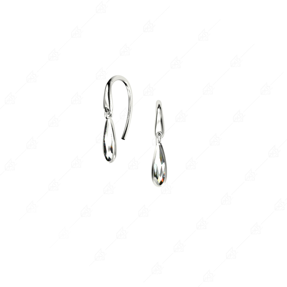 Discreet earrings with white tear silver 925