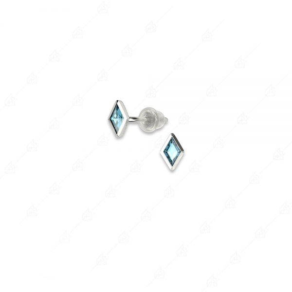 Discreet earrings rhombuses silver 925